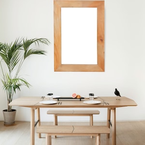 Straight Design Handmade Wooden Mirror, Handmade Mirror, Rustic Mirror, Wall Hanging Mirror, Home Decor Mirror, Farmhouse Bathroom Mirror