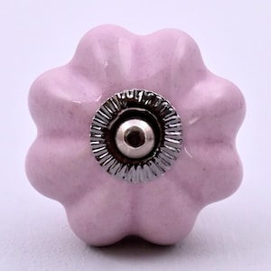 Handmade Pastel Pink Flower-Shaped Ceramic Cabinet Knob