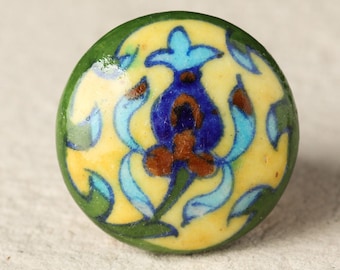 Pomos de gabinete con flores coloridas hechas a mano, tiradores decorativos para cajones y juegos de pomos de cerámica para decoración del hogar.