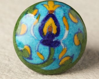 Handmade Multi-Color Ceramic Cabinet Knobs: Kitchen Furniture Accessories