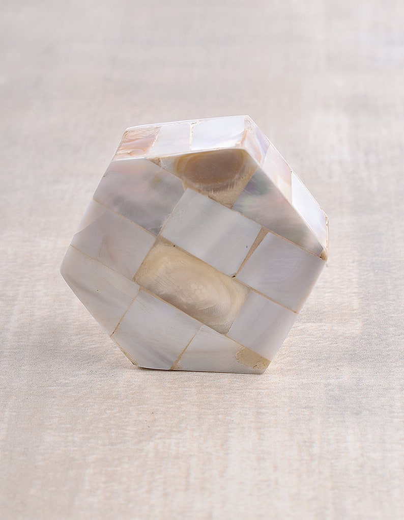 Mother of Pearl Hexagonal Shape Cabinet Knob Big image 1