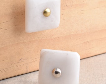 Handcrafted Agate Gemstone Cabinet Knob: White Shade, Luxury Furniture Hardware