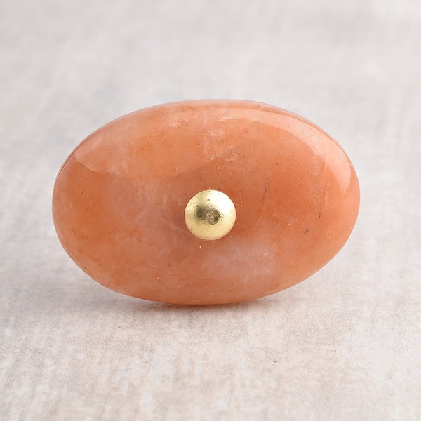 Natural Gemstone Orange Shade Cabinet Furniture Knobs, Kitchen Cabinet Knobs, Luxury Knobs, Gemstone Knobs (Sold in Sets)