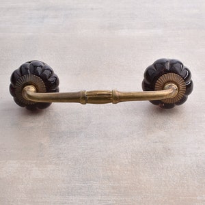 Brown Melon Shape Glass Kitchen Cabinet Pulls | Elegant Hardware Set for Modern Home Decor