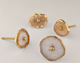 White Agate Stone Drawer Knobs: Unique Cabinet Hardware