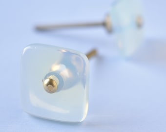 Handcrafted Square Agate Gemstone Knob: Luxury Cabinet Hardware