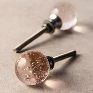 Blush Pink Glass Ball Knob: Decorative Cabinet & Drawer Hardware