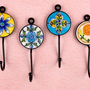 Assorted Multicolor Round Shape Handmade Colourful Ceramic Coat Hook Towel Hook Decorative Wall Hook Coat Hanger Keys Hook Etsy