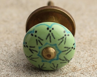 Lime Green Cabinet Knob: Turquoise Design, DIY Furniture Upgrade