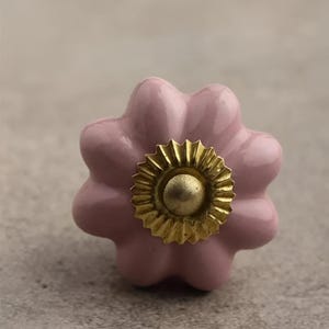 Pink Ceramic Flower Cabinet Knob: Vintage Home Decor