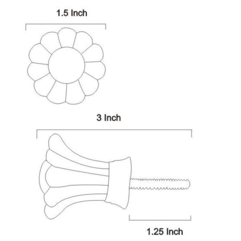 Clear Glass Daisy Flower Door Cabinet Knob Sold in Sets image 2