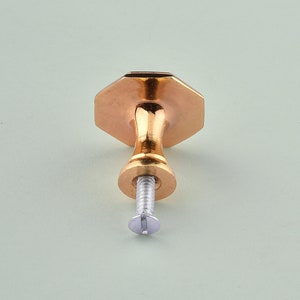 Hexagonal Solid Brass Cabinet Knobs, Decorative Furniture Drawer Handles, Door Knobs, Stylish Metal Knobco Knobs image 3