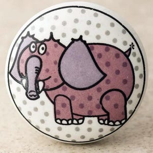 Conjunto de puxadores de gaveta em cerâmica branca, elefante, puxadores decorativos artesanais para armários e gavetas, ferragens com detalhes de animais fofos