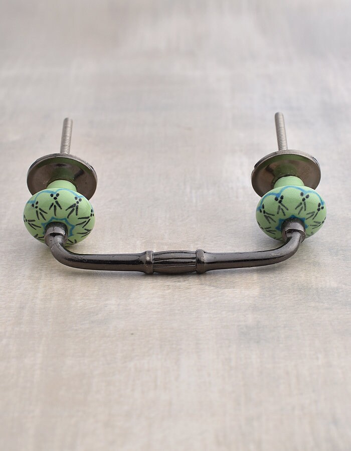 Lime Green and Turquoise Design on a Lime Green Pull Etsy