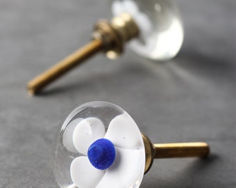 Flower Crystal Glass Drawer Knobs: Home Decor Cabinet Hardware
