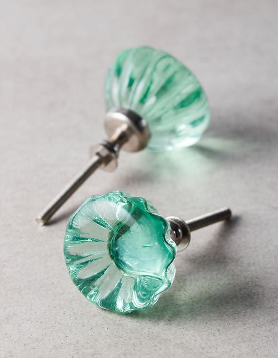 Set 4 Maniglie Per Mobili In Pelle - Pomelli Vintage Per Cassetti E Armadi, Colore Verde - Foto 8