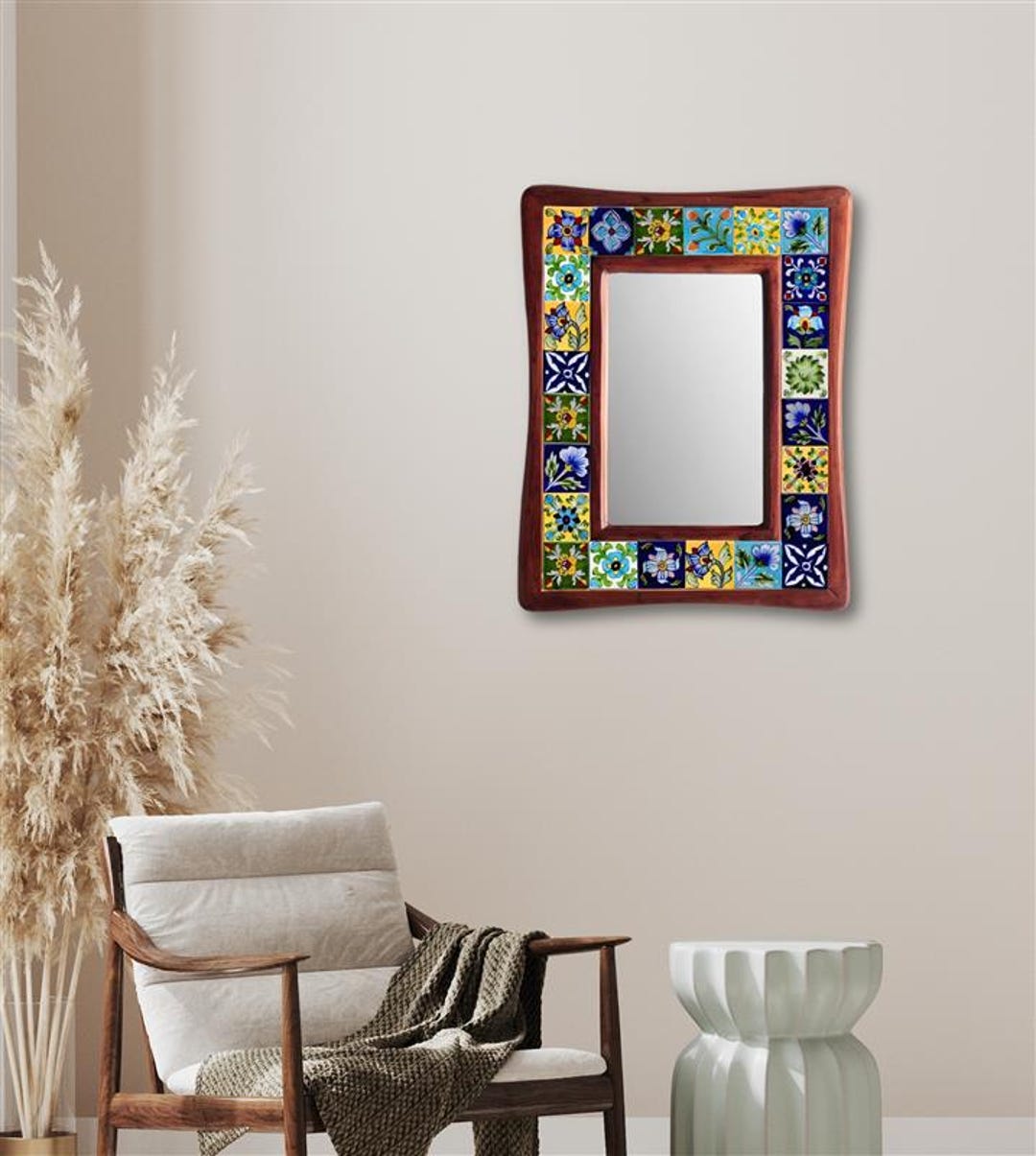 人形(アンティーク調=陶器製=額入り=壁掛け)