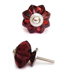Vintage Floral Brown Glass Drawer Knob – Decorative Cabinet & Door Hardware, Unique Rustic Home Decor Accent