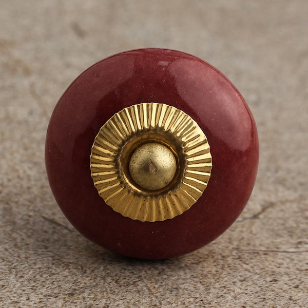 Maroon color Cabinet Door Knob (Small) (Sold in Sets)