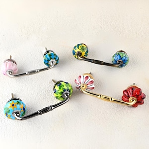 Assorted Color & Design Ceramic Cabinet Dresser Pull, Ceramic Handle Pull, Kitchen Cabinet Pulls, Drawer Pull(Sold in Sets)