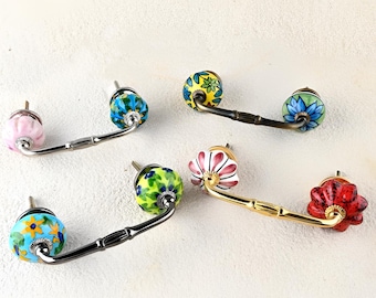 Assorted Color & Design Ceramic Cabinet Dresser Pull, Ceramic Handle Pull, Kitchen Cabinet Pulls, Drawer Pull(Sold in Sets)