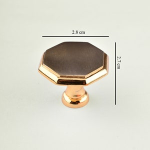 Hexagonal Solid Brass Cabinet Knobs, Decorative Furniture Drawer Handles, Door Knobs, Stylish Metal Knobco Knobs image 2