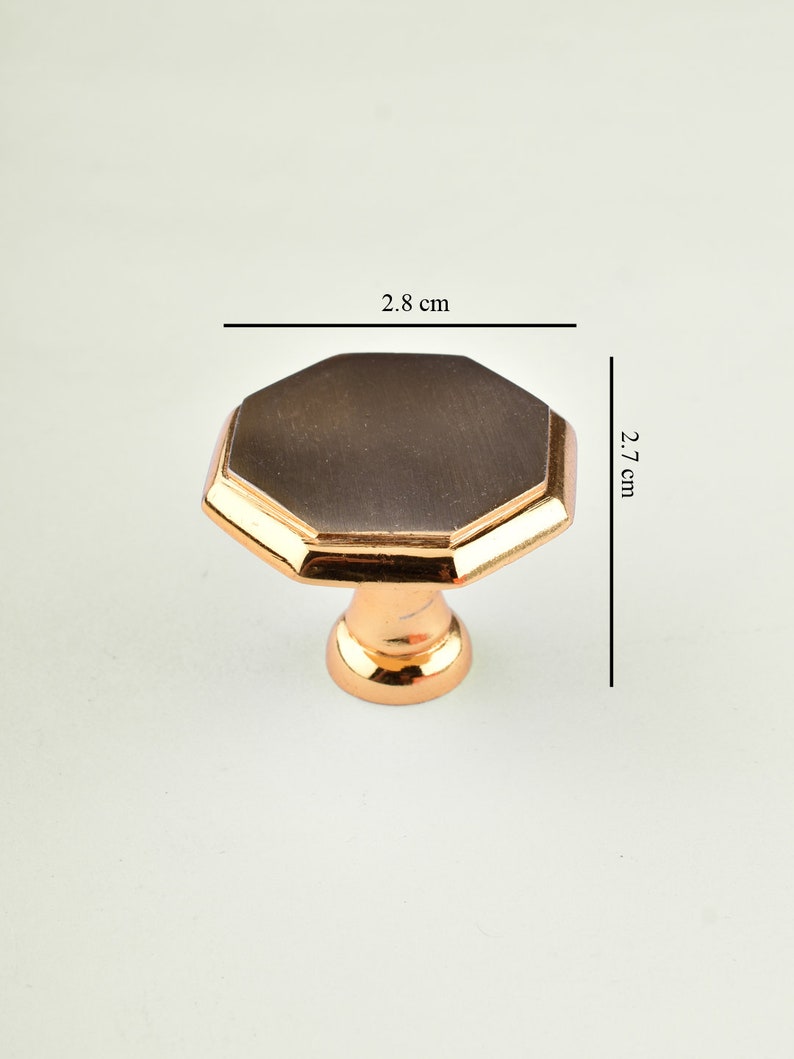 Hexagonal Solid Brass Cabinet Knobs, Decorative Furniture Drawer Handles, Door Knobs, Stylish Metal Knobco Knobs image 2
