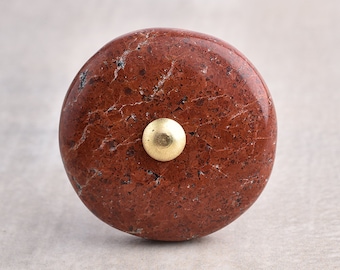 Handcrafted Agate Gemstone Cabinet Knob: Brown Luxury Furniture Pull