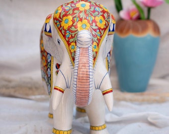 青い陶器の手作り象の置物ペア - 装飾的な陶芸芸術、収集価値のある