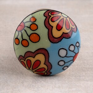 Handmade Multi Color Ceramic Knob: Kitchen Cabinet Hardware