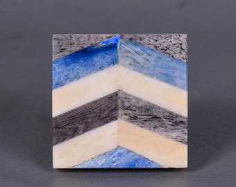 Blaue, graue & weiße Knochenknöpfe: Dekorative Schrankbeschläge (Sets)