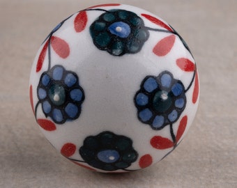 Handmade Floral Ceramic Drawer Knobs: Kitchen Cabinet Hardware