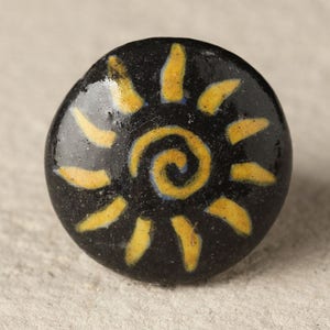 Yellow and Black Ceramic Cabinet Knob Set - Modern Drawer Pulls, Stylish Furniture Hardware & Home Décor Accent