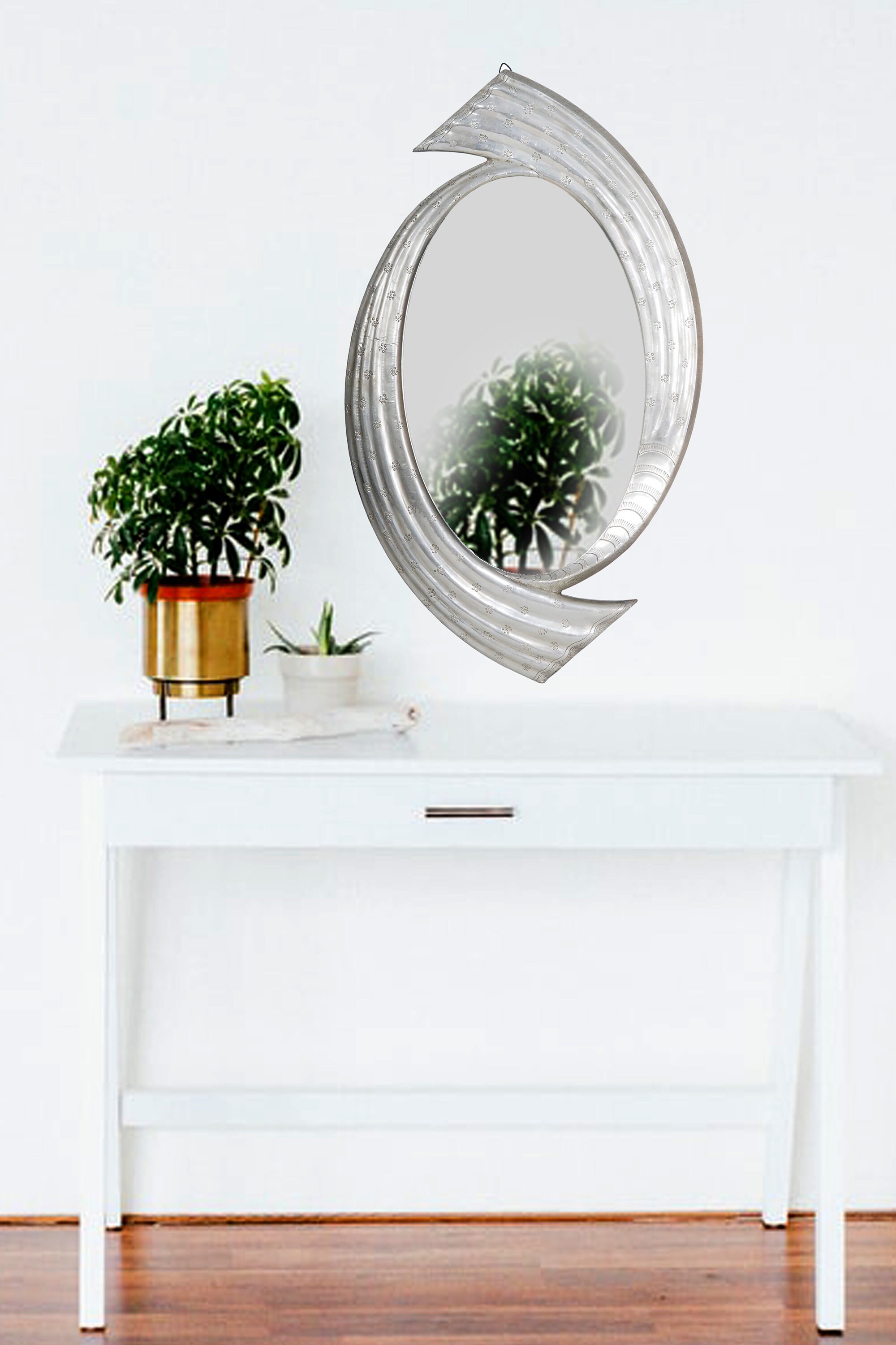 Oval rustic mirror discount