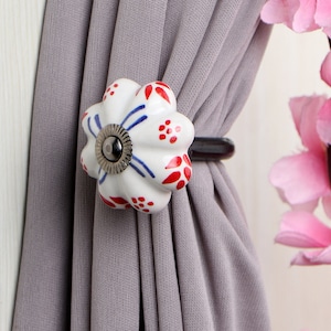 Keramisk blomkrok för gardin: Rustik handdukskrok (säljs i set)