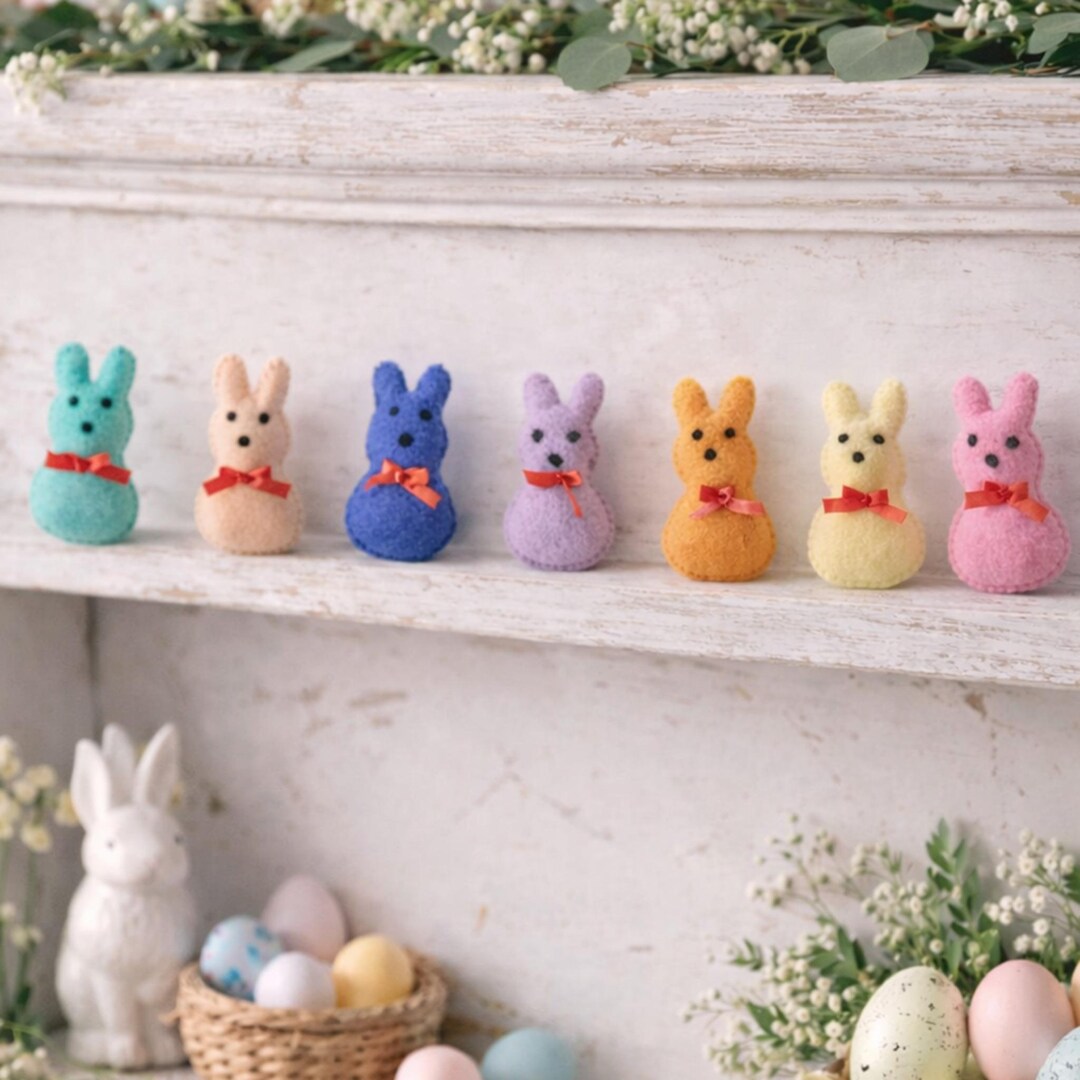 Rabbit Bunny Set Wool Felt Carrot Toy for Nursery Decor, Kids’ Play ...
