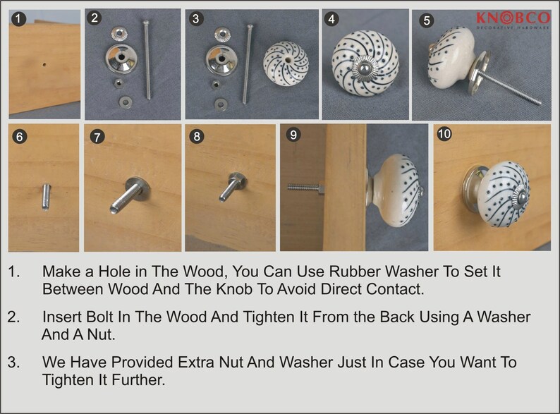 Pomos de cajón de cerámica surtidos hechos a mano: decoración rústica multicolor mixta imagen 8