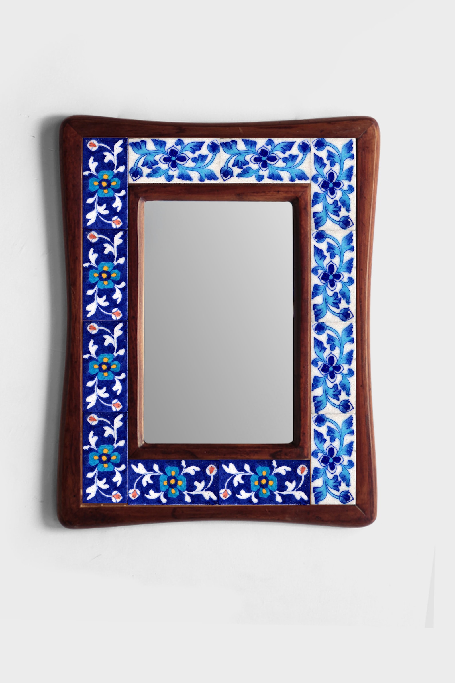 Decorative Blue Tile Wall Hanging Mirror Etsy