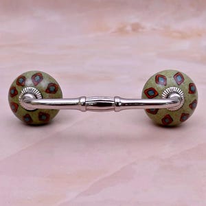 Handmade MultiColor Cabinet Drawer Pull: Hand-Painted Wardrobe Handle