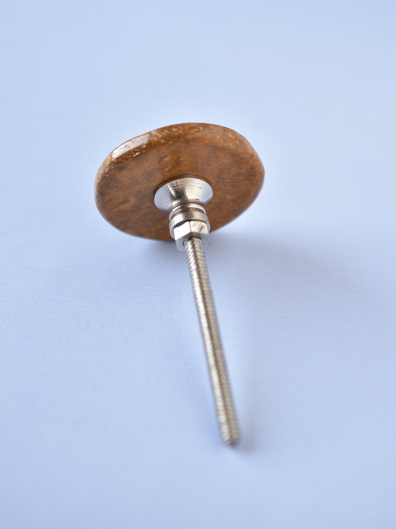 Round Natural Gemstone Mustard Shade Furniture Knobs Etsy