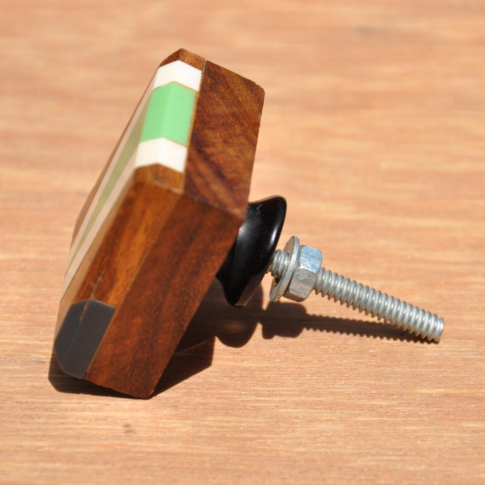 Square Shape Green Color Wooden Bathroom Knob sold in Sets | Etsy