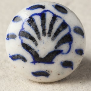 Hand Painted Black Ceramic Cabinet Knobs | Unique Door Pulls | Decorative Furniture Knobs (Sold in Sets)