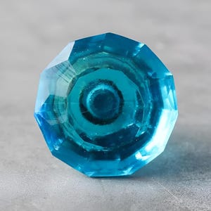 Antique Turquoise Spiral Diamond Cut Dresser Cabinet Knob (Sold in Sets) ,Glass Crystal Cabinet Knob, Glass Knobs with Screws for Home Decor