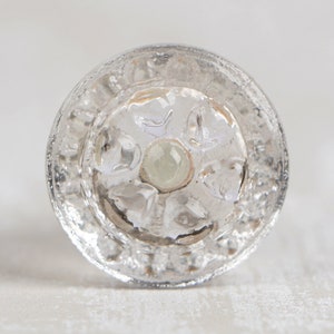 Clear Glass Flower Embossed Knob Medium Sold in Sets image 3