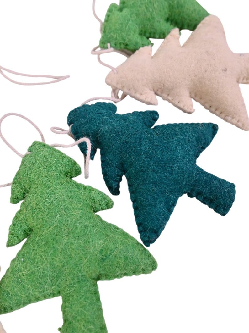 Rustic Spurce Tree Buy Handmade Wool Felt Christmas Tree Garland, Evergreen Rustic ...