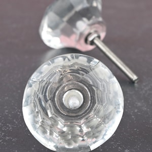 Vintage Glass Crystal Door Drawer Knob (Sold in Sets) ,Glass Crystal Cabinet Knobs, Glass Door Knobs with Screws for Home Decor