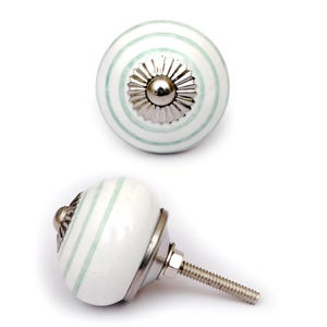 White Spiral Ceramic Cabinet Knob - Decorative Drawer Pull for Doors, Elegant Vintage Style Hardware for Kitchen & Bathroom Furniture