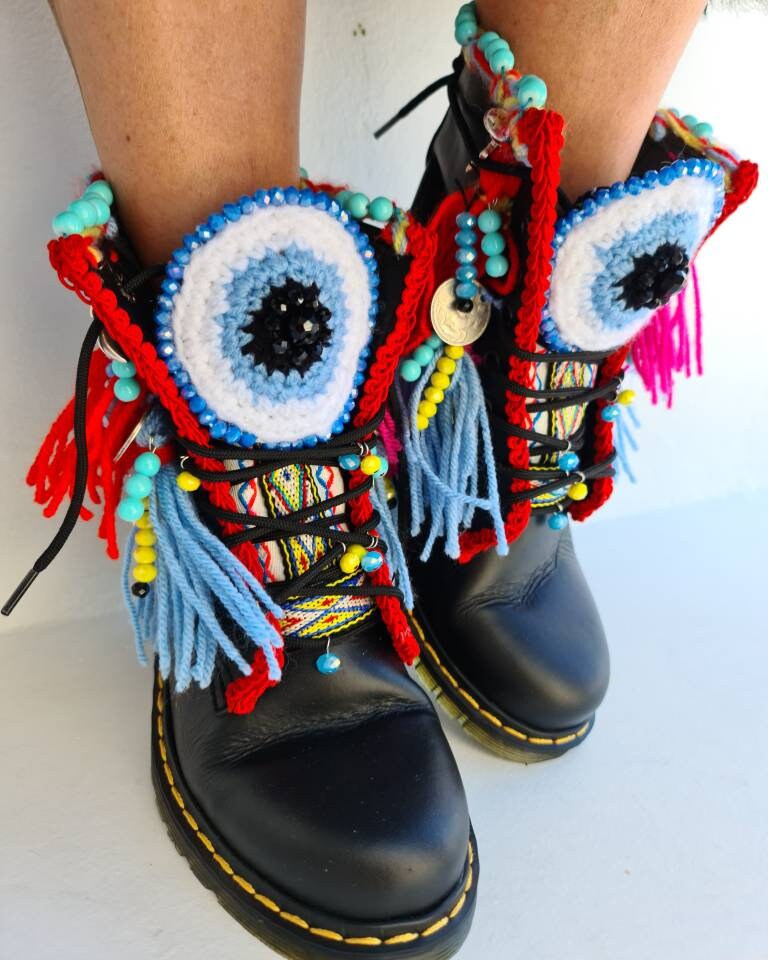 colorful leather boots