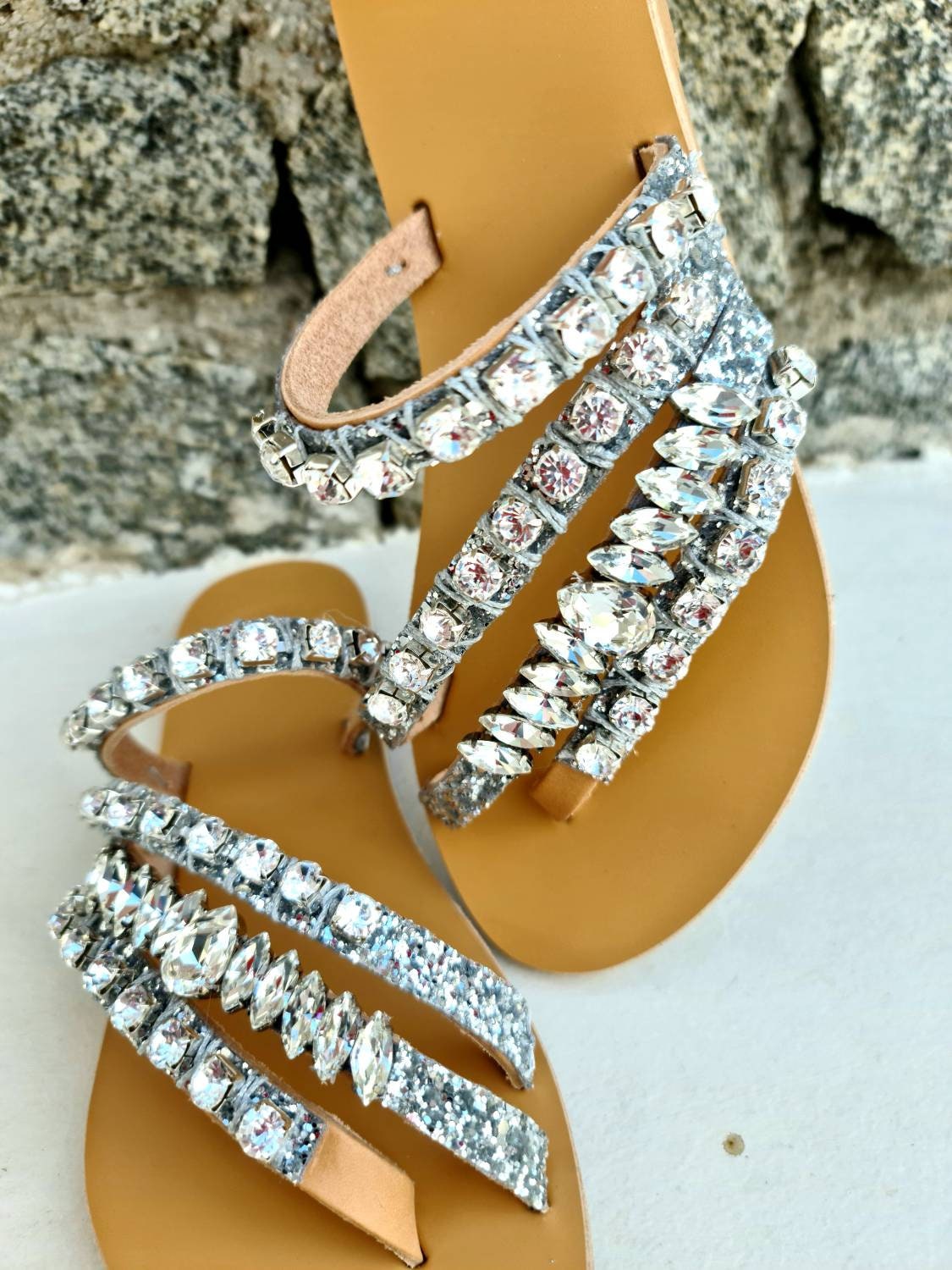 gladiator sparkly sandals