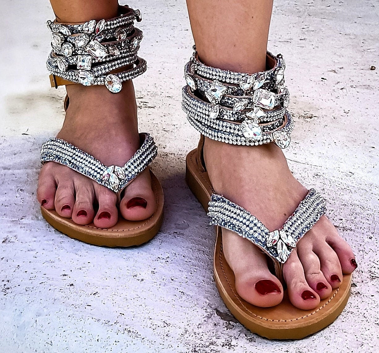 embellished gladiator sandals wedding